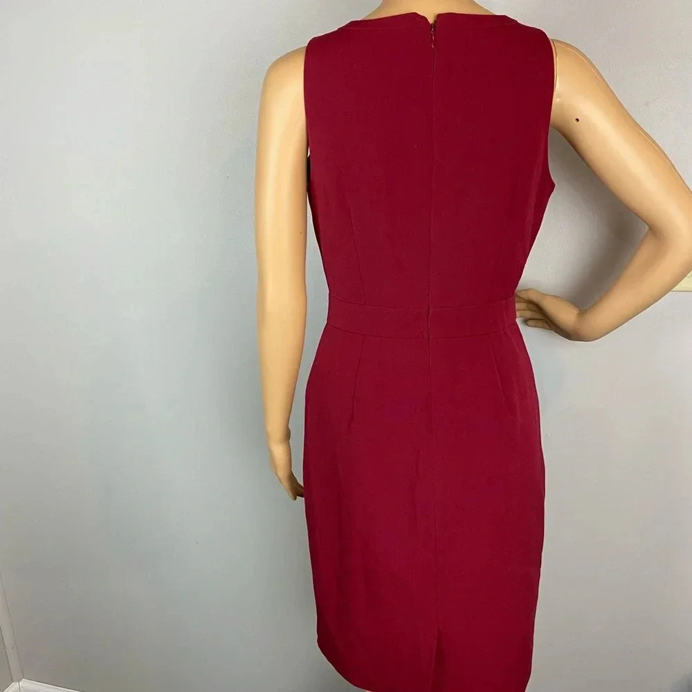 J. Crew Mercantile Womens 0 Burgundy Maroon Tank Fitted Knee Length Dress - Picture 2 of 6